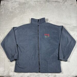Vintage Team USA Olympics Sweatshirt Mens Large Mock Neck Embroidered Full Zip